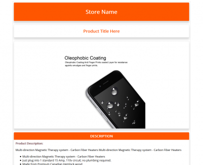 Free Ebay HTML Listing Template and Product Description Template : Orange-1