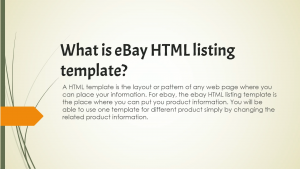 What is an eBay listing template?