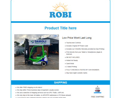 Mobile Responsive eBay HTML Listing Template : Robi (Logo)